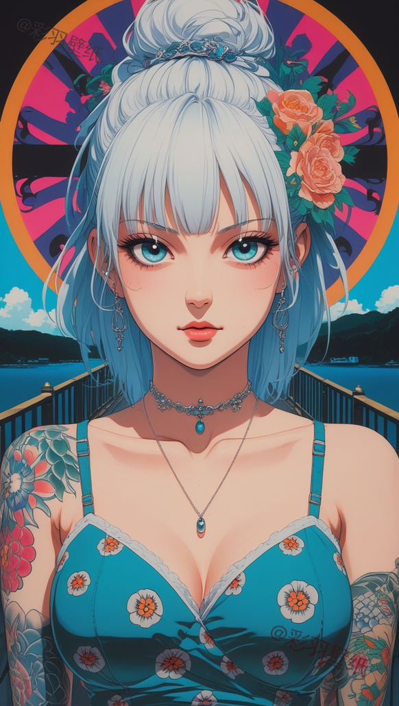 桥尽头的幻彩女孩